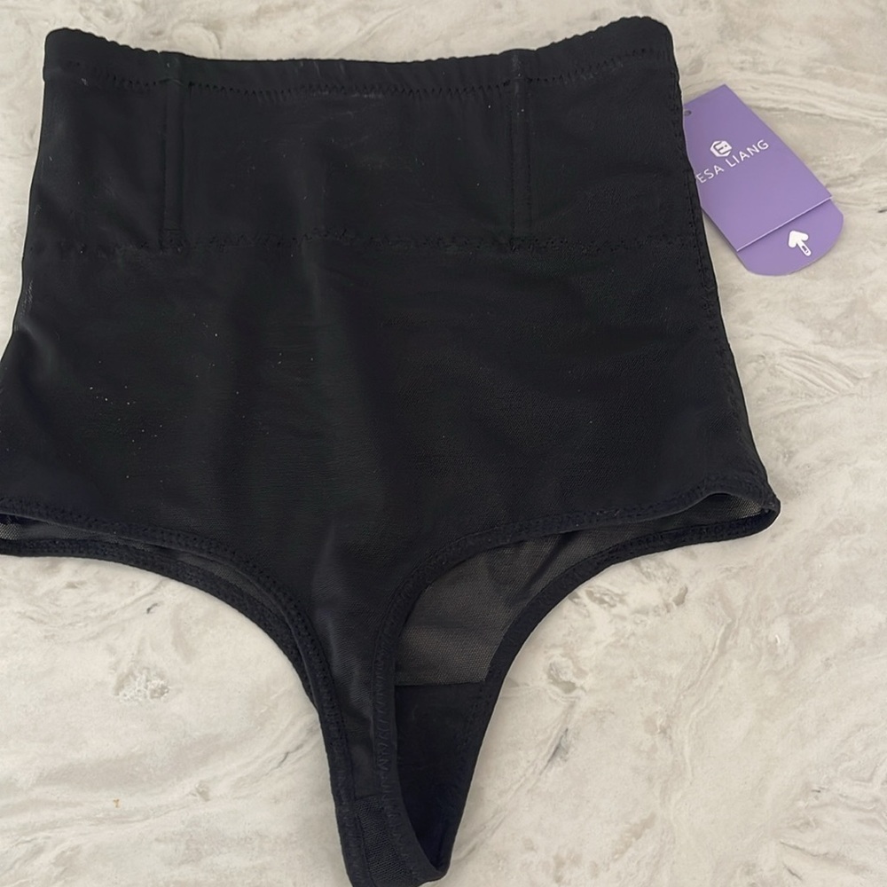 Esa Liang Thong shapewear Women Tummy Control High Waisted Thong Black M NWT - Picture 2 of 9